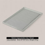 Jewelry Flat Tray, Leather Tray,Premium Grey Jewelry Tray,Jewelry Organizer Tray For Watch,Necklace,Ring,Pendants