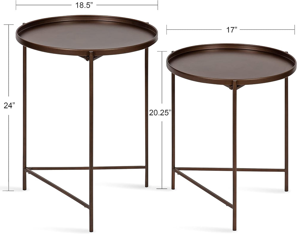 Kate and Laurel Ulani Modern Nesting Side Table; Set of 2; Bronze; Sophistica...