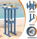 Sundale Outdoor 39 Inches Height Adirondack Bar Table, Patio HDPE Pub Height Round, All Weather High Top Bistro Desk for Outside Table Porch Balcony Poolside, Navy Blue