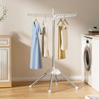 Abiglifty Rotatable and Foldable Clothes Drying Rack, Space Saving Free Standing Laundry Drying Rack for Indoor, Balcony, 1 Layer