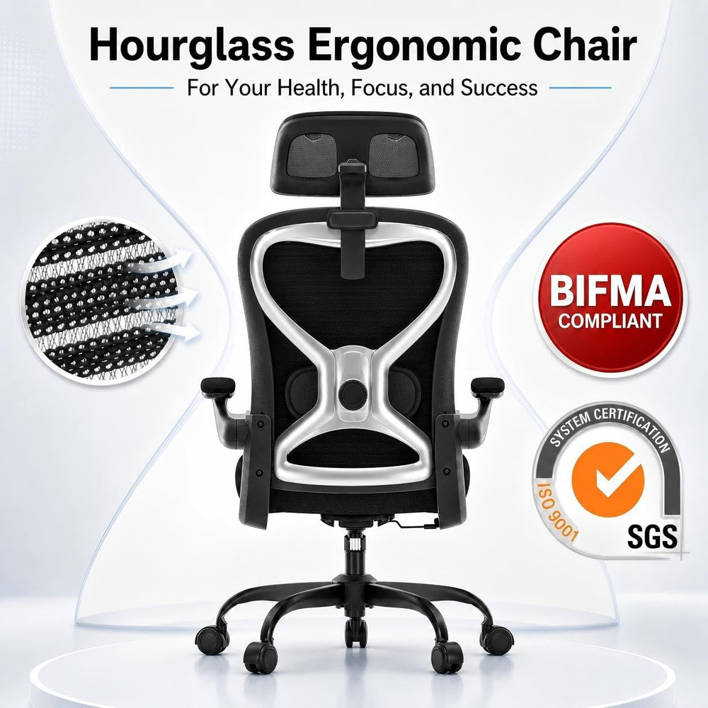 Home Office Desk Chairs, Ergonomic Office Chair with Lumbar Support & 3D ...