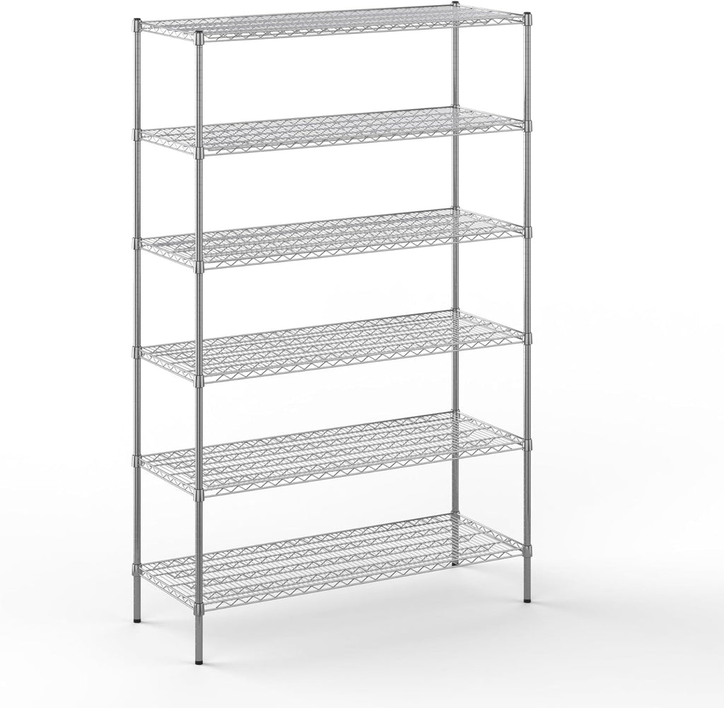21" Deep x 54" Wide x 86" Height Wire Shelving Kit | 6-Tier | NSF Commercial Storage Rack Unit