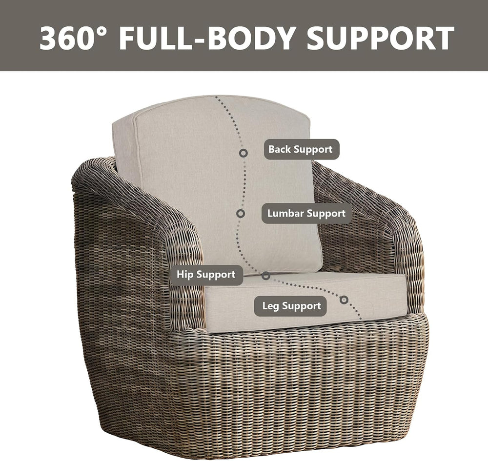 Goodgoods 24x24 2-Pack Outdoor Deep Seat Cushions 30D Foam, Putty