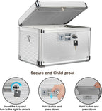 Medicine Lock Box with Key, Alluminum Alloy Box for Medication,First Aid Box with a Removeable Tray to Store Medicines & Pills for Home, Silver 12 * 7.68 * 7.87 Inch