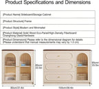 Farmhouse Pantry Cabinet, Modern Hutch with Storage Drawers, Kitchen Pantry Cabinet with Microwave Stand, for Dining Room, Living Room(80cm/31.4in)