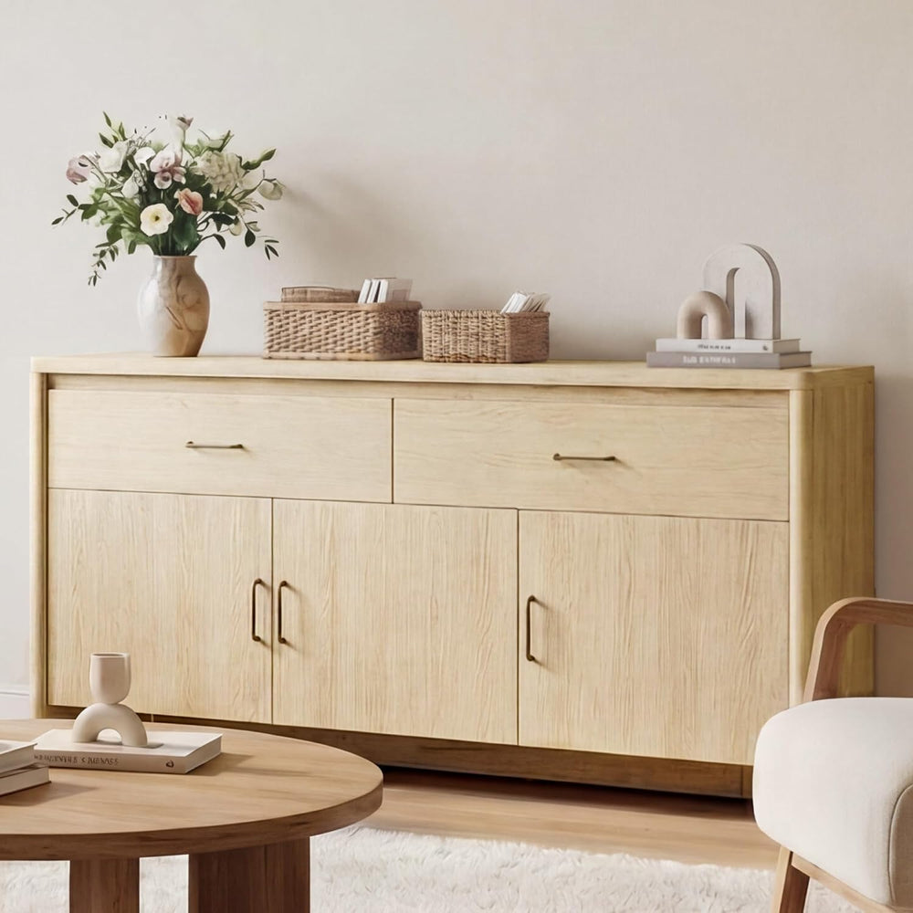 KISLOT 59" Sideboard Buffet Cabinet with Storage, Wood Kitchen Storage C...