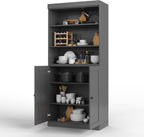 Palace Imports 100% Solid Wood 32"" Pantry Cabinet with Shaker Doors and Adjustable Shelves