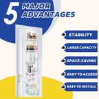 2 Packs Over The Door Organizer - 6-Shelf Hanging Storage Organizer with Clear Plastic Pockets - Large Capacity Pantry Storage Shelf for Bathroom, Bedroom, Nursery (White)