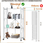 4 Tier Foldable Storage Shelf with Wheels, Heavy Duty Folding Shelf Loads 600 LBS, Metal Steel Collapsible Shelves, Rolling Standing Utility Rack for Kitchen, Pantry, Office, White