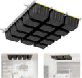 Overhead Garage Storage Rack Extra Large-Organizes Up to 15 Tote Bins 0.1-inch Thickened Heavy Alloy Steel Garage Tote Storage System with Adjustable Rails-Ceiling Storage Rack