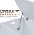 Storage Chest, 31.5" Wooden Storage Trunk Bench, Entryway Bench, Storage Box, Toy Chest with Lift Top, U-Shaped Opening, Easy Assembly, 31.5" x 15.7" x 18.3" Toy Box Chest Organizer Bench, Ivory White