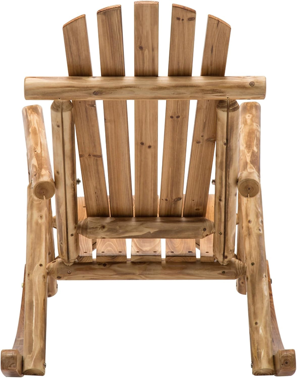 DJL Outdoor Rocking Chairs Set of 2 Wooden Rocker Outside Patio Lawn Log Furniture Living Room Porch Comfy Beach Balcony, Heavy Duty, Lightly Toasted
