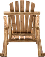DJL Outdoor Rocking Chairs Set of 2 Wooden Rocker Outside Patio Lawn Log Furniture Living Room Porch Comfy Beach Balcony, Heavy Duty, Lightly Toasted