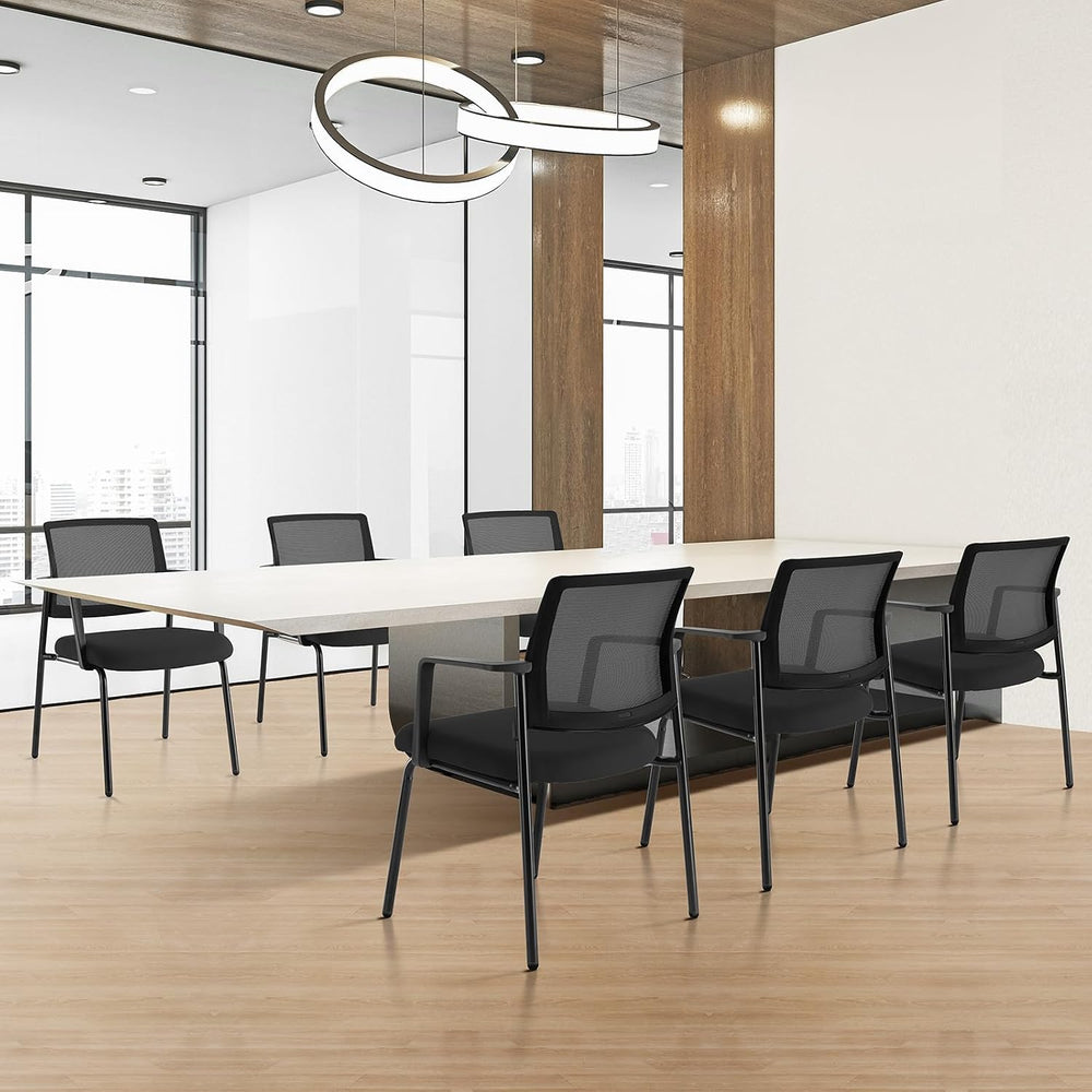 DUMOS Stacking Arm Chairs 1 Pack, Mesh Office Guest Reception Chairs