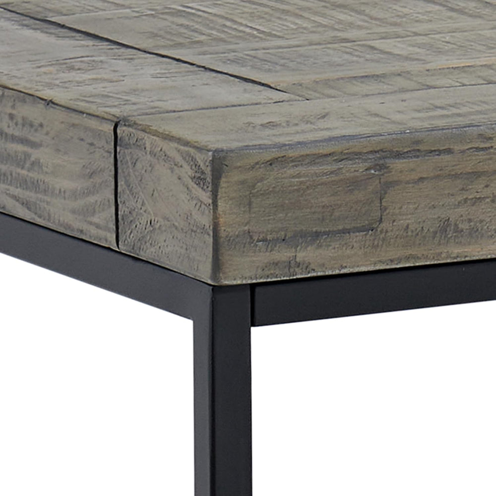Alaterre Furniture End Table - Industrial Modern Side Table with Wood Top and...