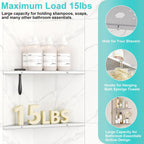 10" Bathroom Corner Shelf, 2 Pack Recessed Shower Shelf Caddy, SUS304 Stainless Steel Shelf Wall Mount Triangular, No Drilling Brushed Nickel