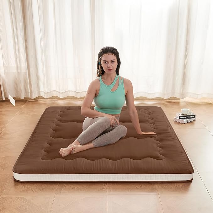 Dr.Futon Japanese Floor Futon Mattress Extra Thick Folding Roll Up Bed Topper...