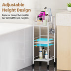 VITVITI Metal Hair Tool Organizer Shelf for Bathroom, 3 Tiers Hair Product Organizers Cart Floor Stand, Curling Irons Straighteners Storage Makeup Organizers for Vanity (White Color)