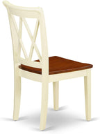 East West Furniture MZCL5-WHI-W 5 Piece Dinette Set for 4 Includes a Rectangle Dining Room Table with Dropleaf and 4 Kitchen Dining Chairs, 36x54 Inch, Buttermilk & Cherry
