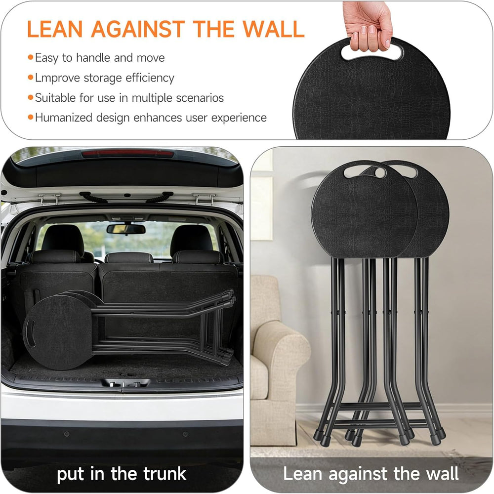 LEDLAY24 Inch Folding Stool with Handle - 500LBS Capacity Portable Foldable S...