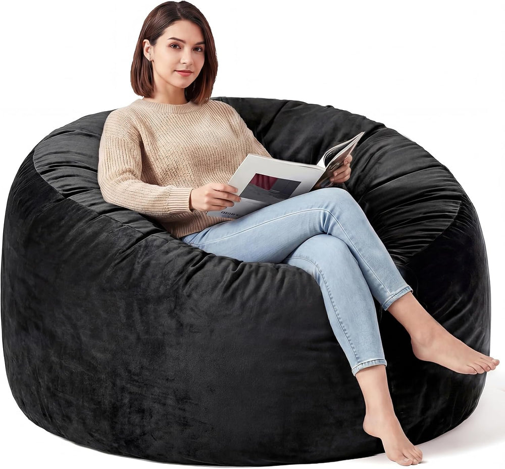 5FT Bean Bag Chair for Adults, Gaint Bean Bag with Filling, Memory Foam Bean ...