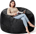 5FT Bean Bag Chair for Adults, Gaint Bean Bag with Filling, Memory Foam Bean Bags with Ultra Soft Washable Dutch Velvet Cover, Beanbag for Living Room, Bedroom and Gaming Room -5 Foot, Black