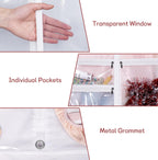 Kimbora Costume Dance Garment Bag with 3 Clear Zipper Pockets for Suits Dress Cover, Travel & Competitions Protector, Set of 2
