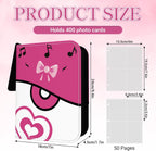 Zipper Seals Kpop Photocard Binder, A5 PU Leather Binder Card Collector Album for Fujifilm Instax Mini Camera, Polaroid Camera, Suitable for Lomo Cards, 50 Pack 4-Pocket(400 Photos/Card)