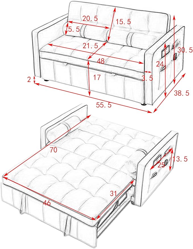 ERYE Loveseat Sofabed