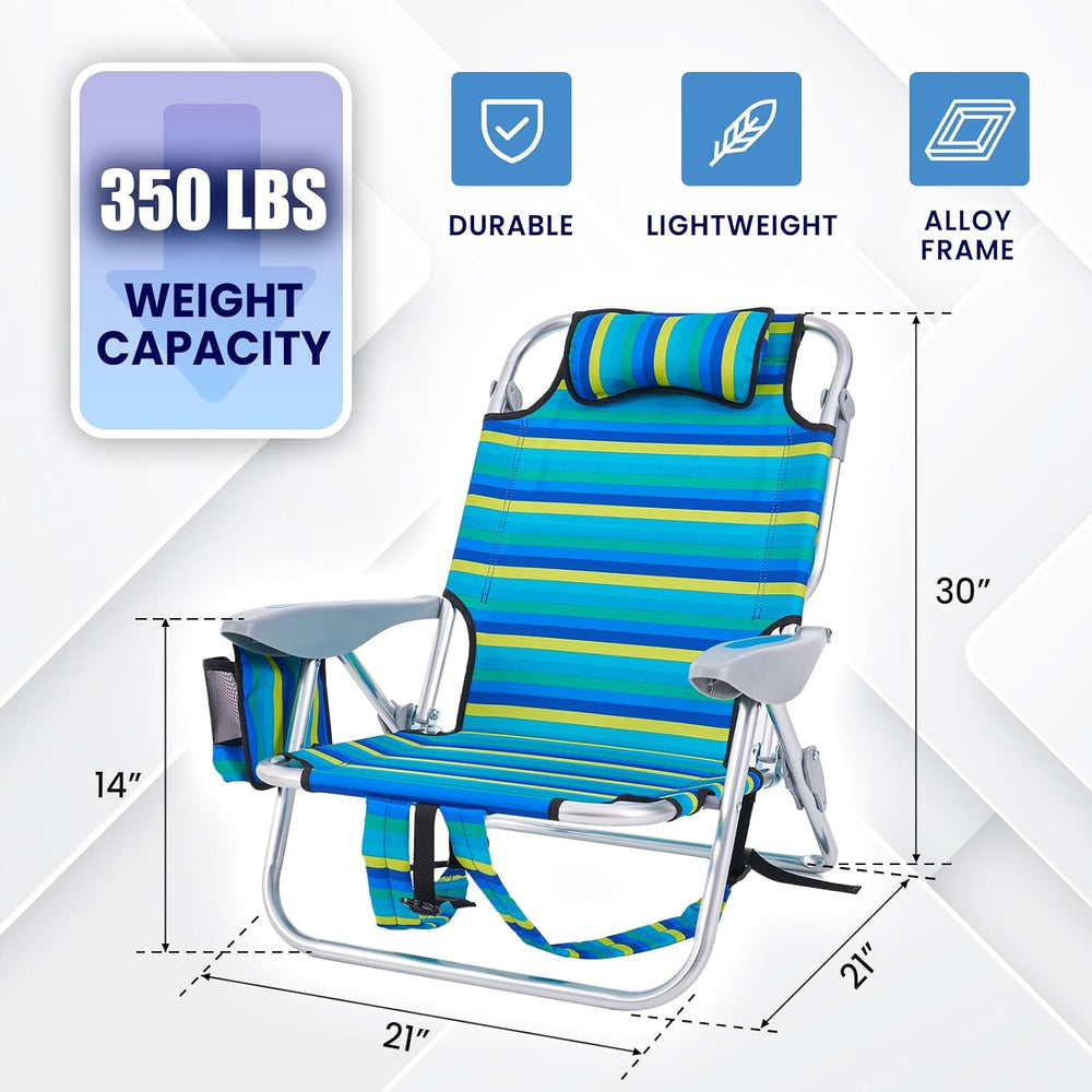 Portable Recliners Chair for Adults, Outdoor Camping Chair Lay Flat Folding B...