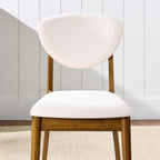 Best Choice Products Dining Chairs Set of 2, Mid-Century Modern Upholstered Wood, Armless w/Seat Cushion, Padded Backrest - Walnut/Cream