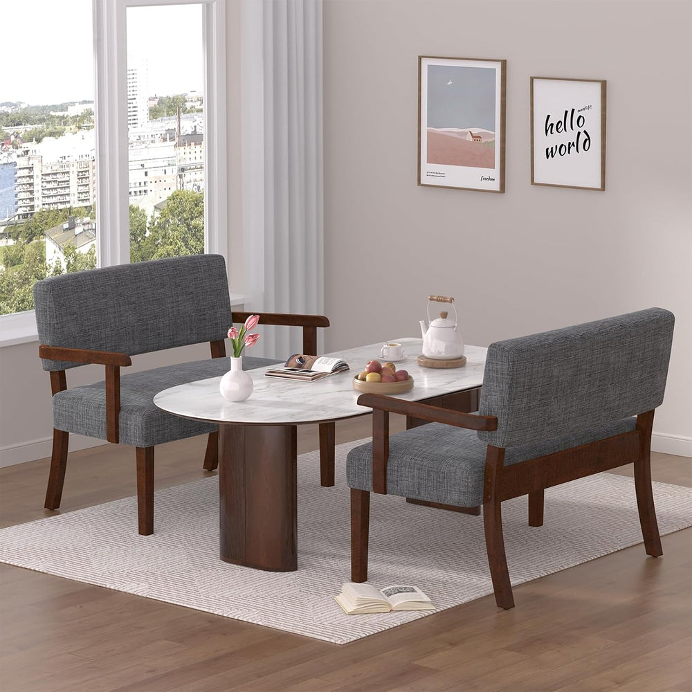 FAGAGA Accent Chair 2 Seat, Upholstered Reading Leisure Chair, Bench with Sol...