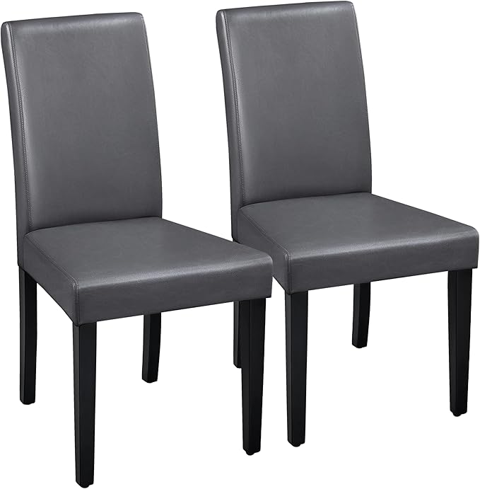 Yaheetech Dining Chairs Set of 2 Faux Leather Modern Dining Room Chairs with ...