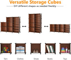 AWTATOS Closet Organizer 8 Cube Storage Shelves Clothes Organizers Closet Storage Stackable Cubby Shelving for Closet Bedroom Living Room Office Cocoa Brown