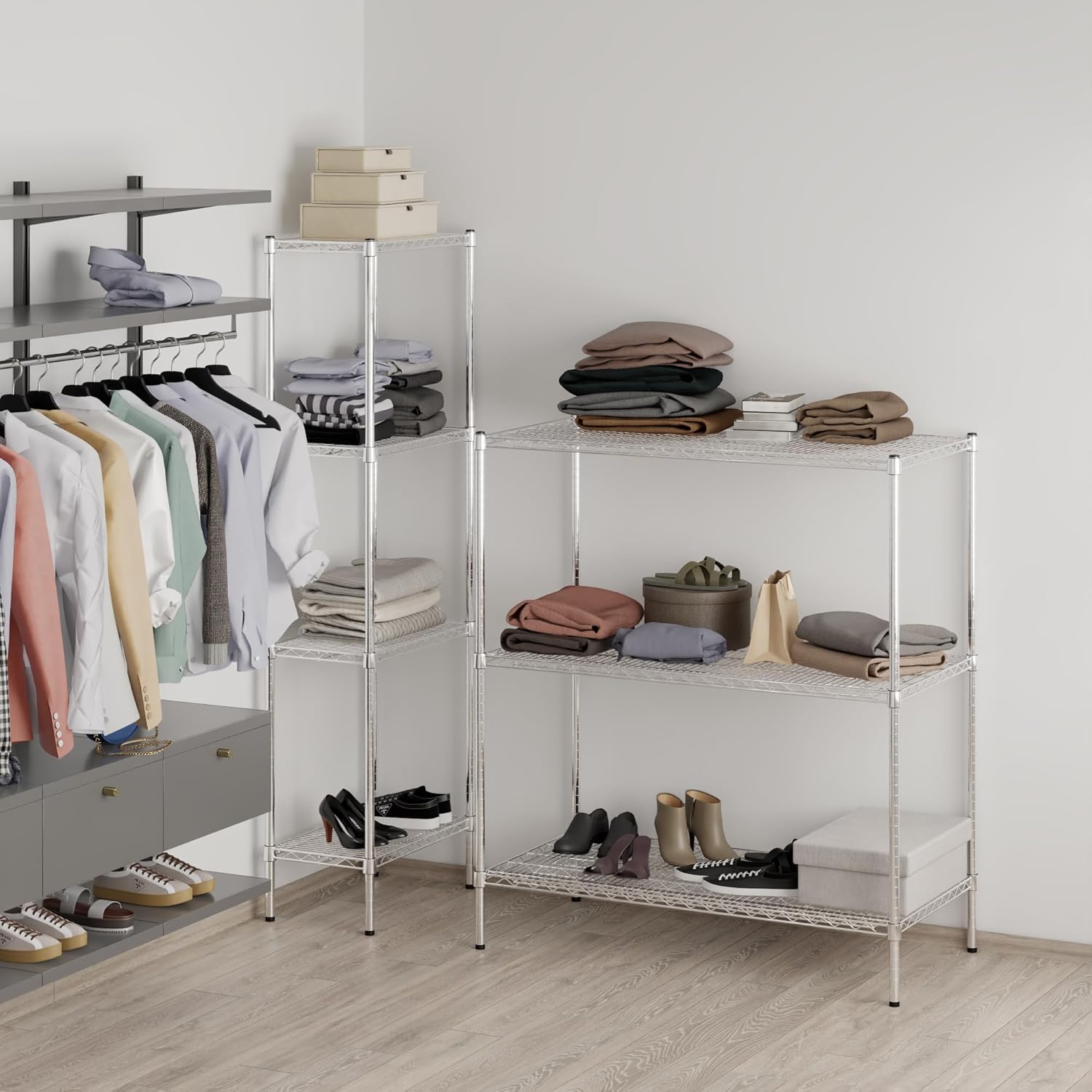 24" Deep x 48" Wide x 54" Height Wire Shelving Kit | 3-Tier | NSF Commercial Storage Rack Unit