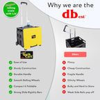 dbest products Quik Cart Collapsible Rolling Crate on Wheels for Teachers Tote Basket 80 lbs Capacity, Made from Heavy Duty Plastic and Used as a Seat, Canary, Yellow