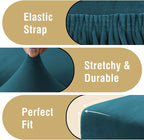 H.VERSAILTEX Velvet Dining Chair Covers Stretch Chair Covers for Dining Room Set of 4 Parson Chair Slipcovers Chair Protectors Covers Dining, Soft Thick Solid Velvet Fabric Washable, Deep Teal