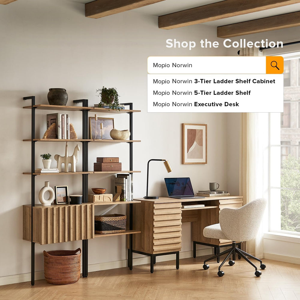 mopio Norwin Ladder Book Shelf, Wall-Mount Storage Rack, Wall Bookshelf, Farm...