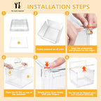 File Organizer Box with Lid,Hanging Filing Folder Organizer for Document Storage with Plastic Slide,Letter-size File Holder Filing Box for Office/Home/Decor/（3Pack）