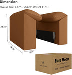 EASE MOOSE Armrest Module, Faux Leather Sectional Accessory, Brown
