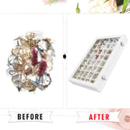 Velvet Jewelry Tray 48 Grid Jewelry Display Tray Organizer Box with Transparent Lid Rings Earrings Necklaces Pendants Display Box Suitable for Women and Girls (Ivory)