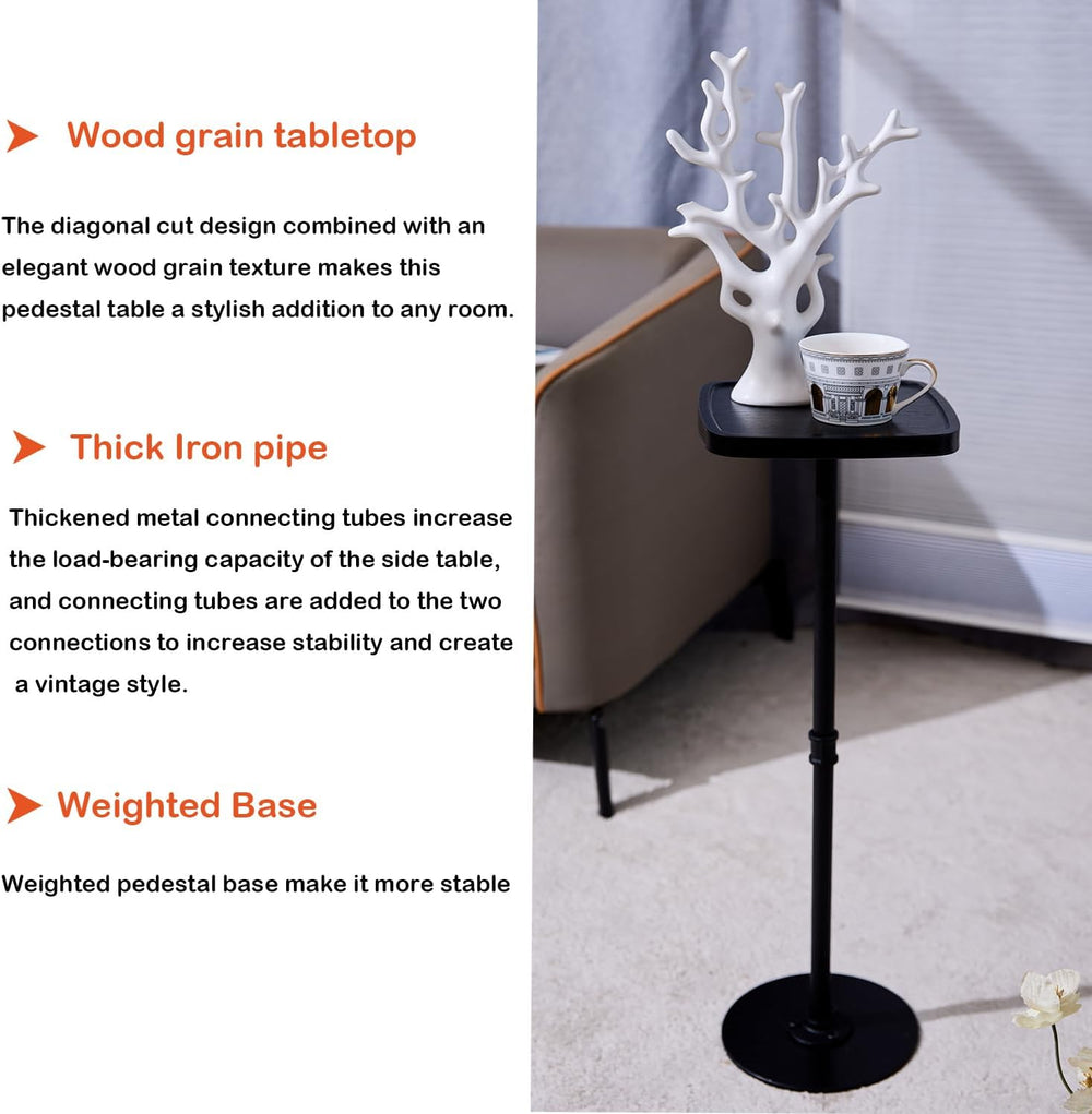 Drink Table, Small Pedestal Side Table, Cocktail Martini Tables Drink Stand, ...