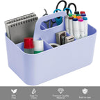 Tiawudi Multipurpose Caddy Organizer, Plastic Caddy with Handle, Stackable Desk Organizer for Stationery, Marker and Pencil, Office Supplies Organizer, Dorm Caddy