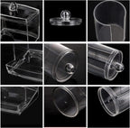 Tbestmax Bathroom Organizer Accessories Set-10 OZ,7 OZ Qtips Holder Storage with Clear Plastic Lids, Cotton Ball/Swabs Dispenser, Apothecary Container Jar 3 Pcs