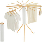 JOOM Tripod Clothes Drying Rack, Garment Rack Portable and Foldable Space Saving Laundry Drying Rack - Drying Rack Clothing Floor Folding Balcony Bedroom Household Wooden