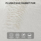 Giant Bean Bag Chair, Comfy Large Bean Bag Chairs for Adults and Kids, Fluffy Faux Rabbit Fur Floor Sofa for Living Room Bedroom Apartment, Beige