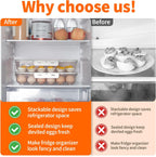 Deviled Egg Containers with Lid and Handle, Durable Clear Plastic Deviled Egg Carrier Storage 24 Eggs, Stackable Egg Holder for Fridge, Portable Tray Platter for Party & Picnics-1 Pack White