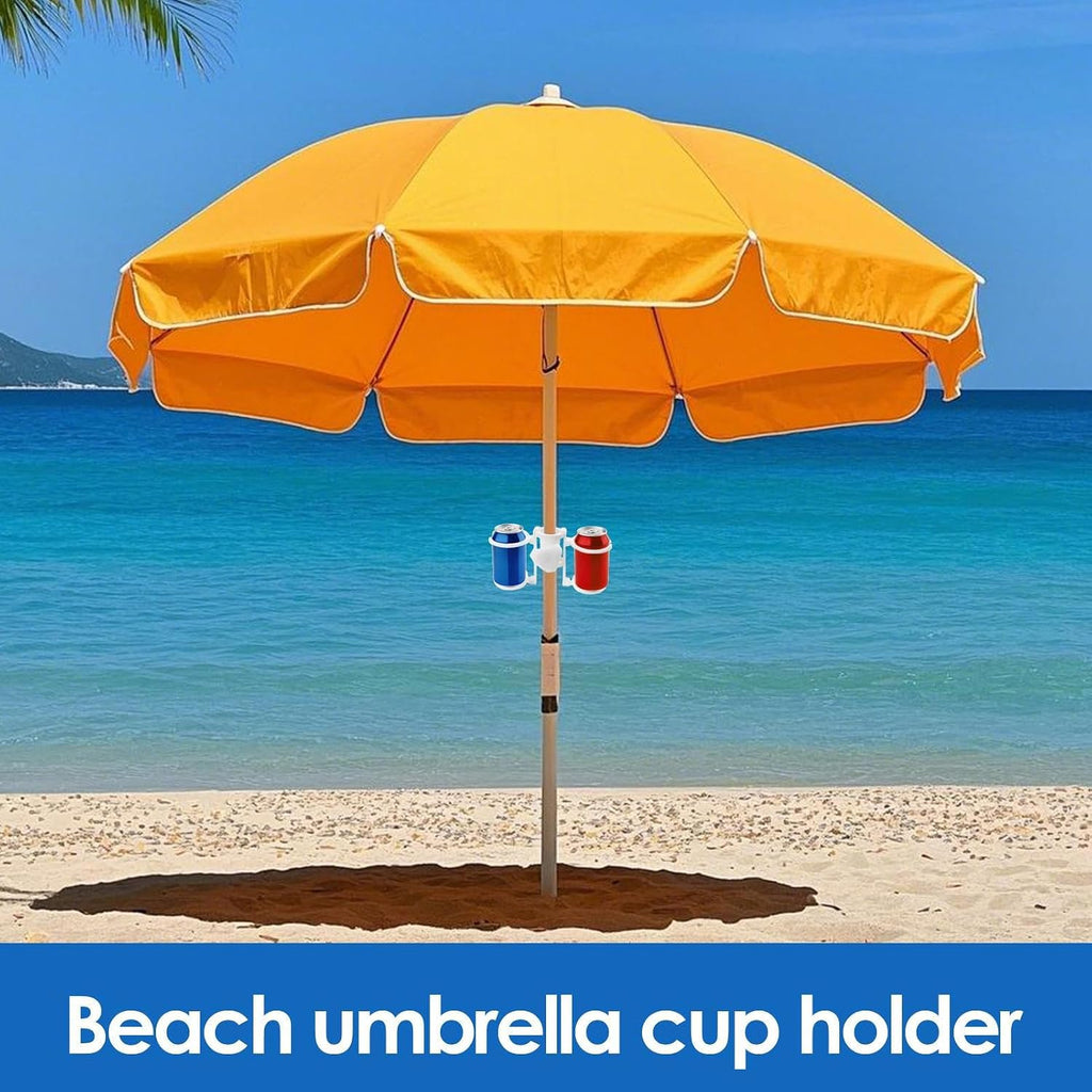 Beach Umbrella Drink Holder - Garden Parasol Cup Stand, Waterproof Bottle Organizer | Lawn Pole Accessory for Camping Picnic Relaxation Family Gathering Park Travel Holiday Seaside Trip Outdoor