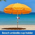 Beach Umbrella Drink Holder - Garden Parasol Cup Stand, Waterproof Bottle Organizer | Lawn Pole Accessory for Camping Picnic Relaxation Family Gathering Park Travel Holiday Seaside Trip Outdoor