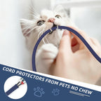 Braided Cable Sleeving, PET Expandable Braided Cable Sleeve, Flexible Mesh Sleeving Cord Management for Audio Video and Other Home Device, Cord Protector from Pets (Black Blue-2, 1/4")
